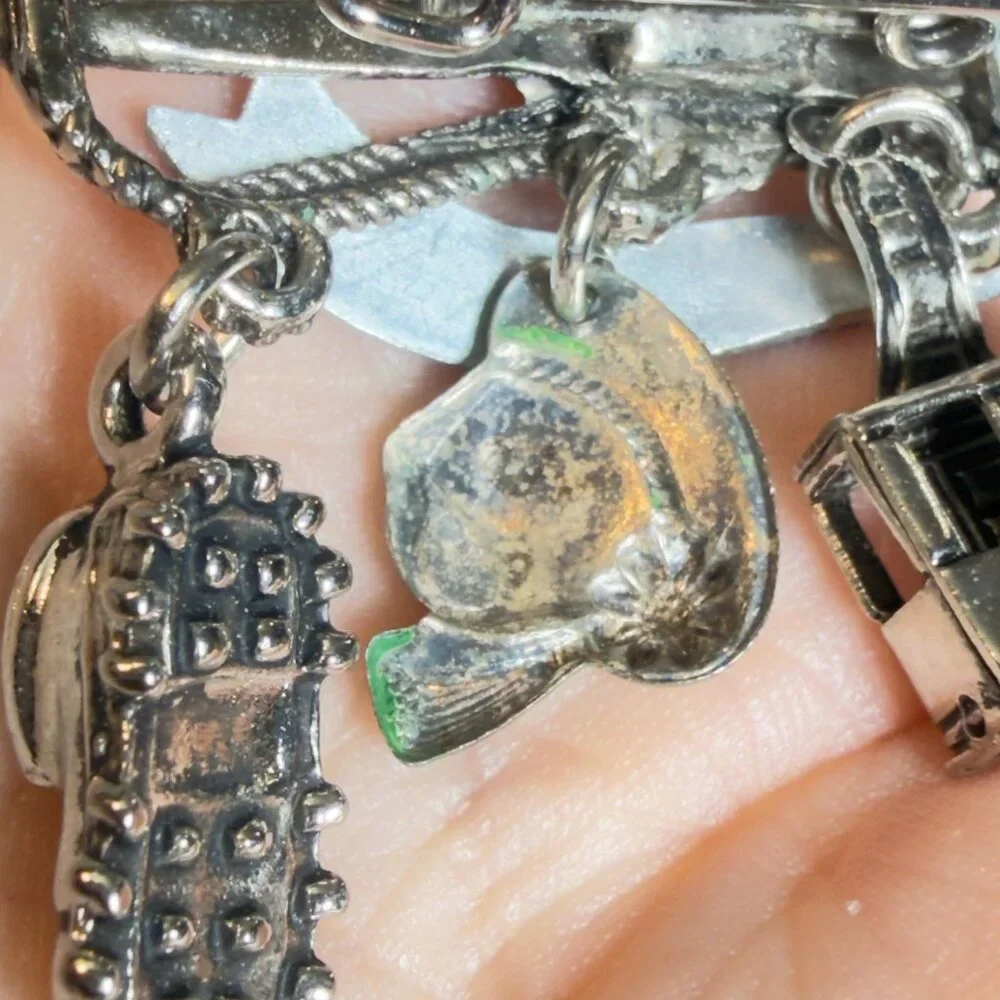Salzburg Austria Souvenir Brooch Alpine Charm Pin Cable Car Hat Horn